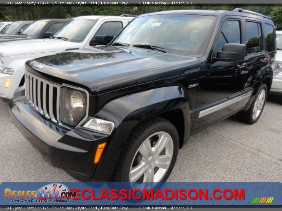 2012 Jeep Liberty Jet 4x4 Brilliant Black Crystal Pearl / Dark Slate Gray Photo #1