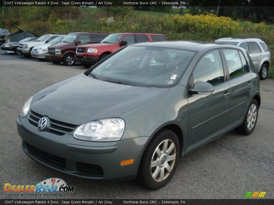 2007 Volkswagen Rabbit 4 Door Sage Green Metallic / Art Grey Photo #3