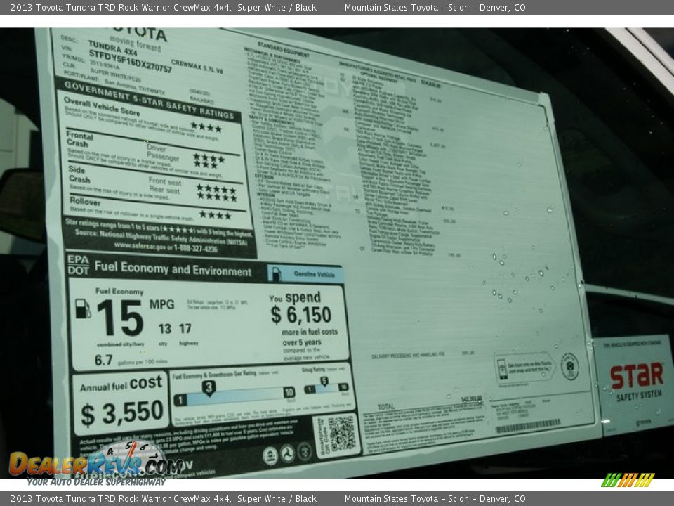 2013 Toyota Tundra TRD Rock Warrior CrewMax 4x4 Super White / Black Photo #11