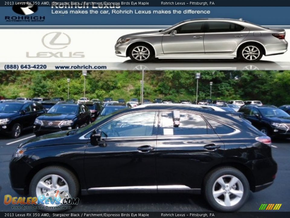 2013 Lexus RX 350 AWD Stargazer Black / Parchment/Espresso Birds Eye Maple Photo #1