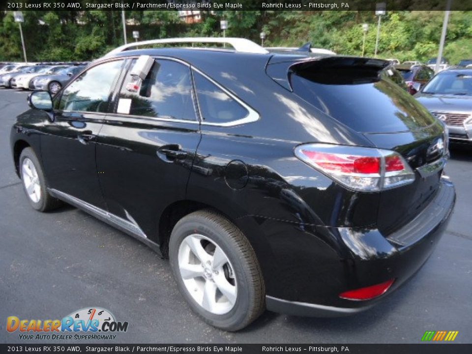 2013 Lexus RX 350 AWD Stargazer Black / Parchment/Espresso Birds Eye Maple Photo #2
