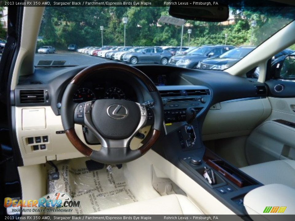 2013 Lexus RX 350 AWD Stargazer Black / Parchment/Espresso Birds Eye Maple Photo #12