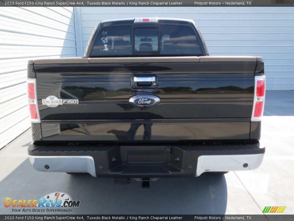 2013 Ford F150 King Ranch SuperCrew 4x4 Tuxedo Black Metallic / King Ranch Chaparral Leather Photo #4