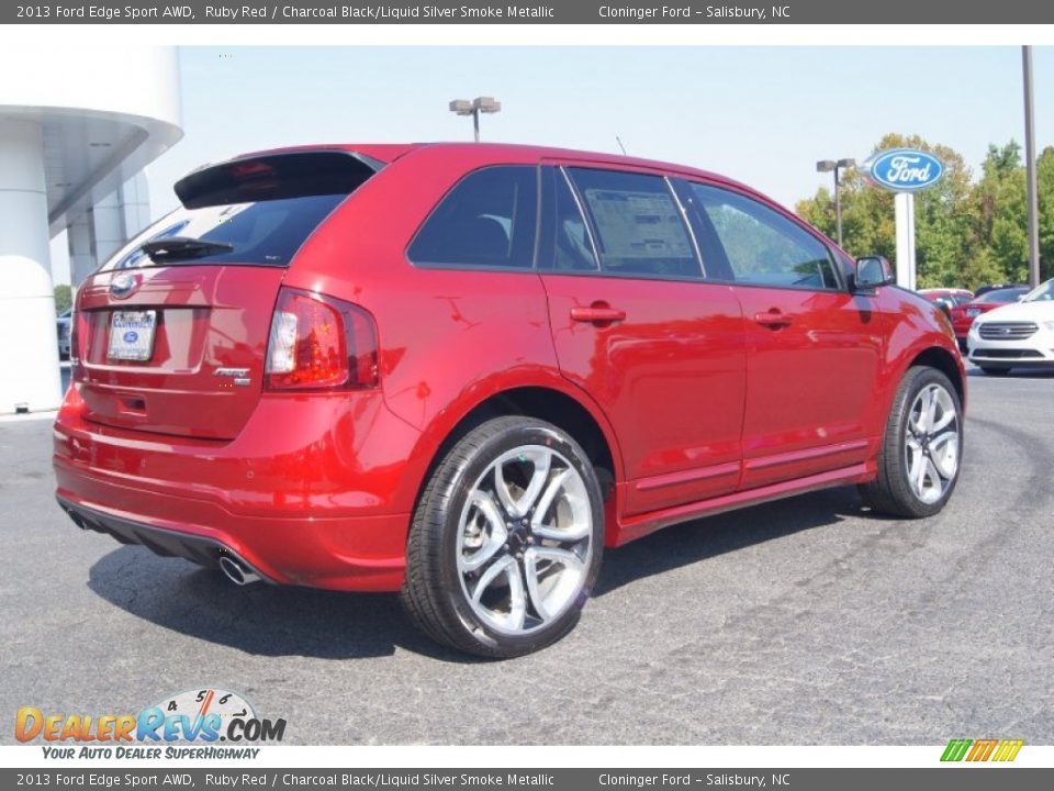 2013 Ford Edge Sport AWD Ruby Red / Charcoal Black/Liquid Silver Smoke Metallic Photo #3