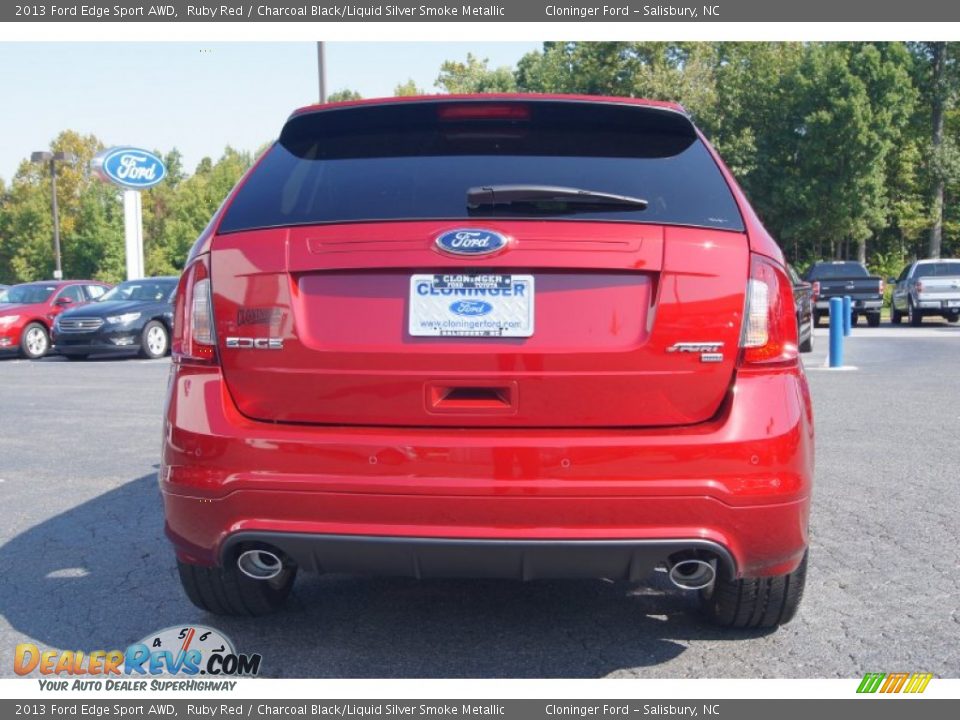 2013 Ford Edge Sport AWD Ruby Red / Charcoal Black/Liquid Silver Smoke Metallic Photo #4