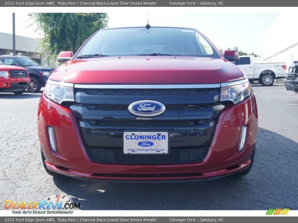 2013 Ford Edge Sport AWD Ruby Red / Charcoal Black/Liquid Silver Smoke Metallic Photo #7