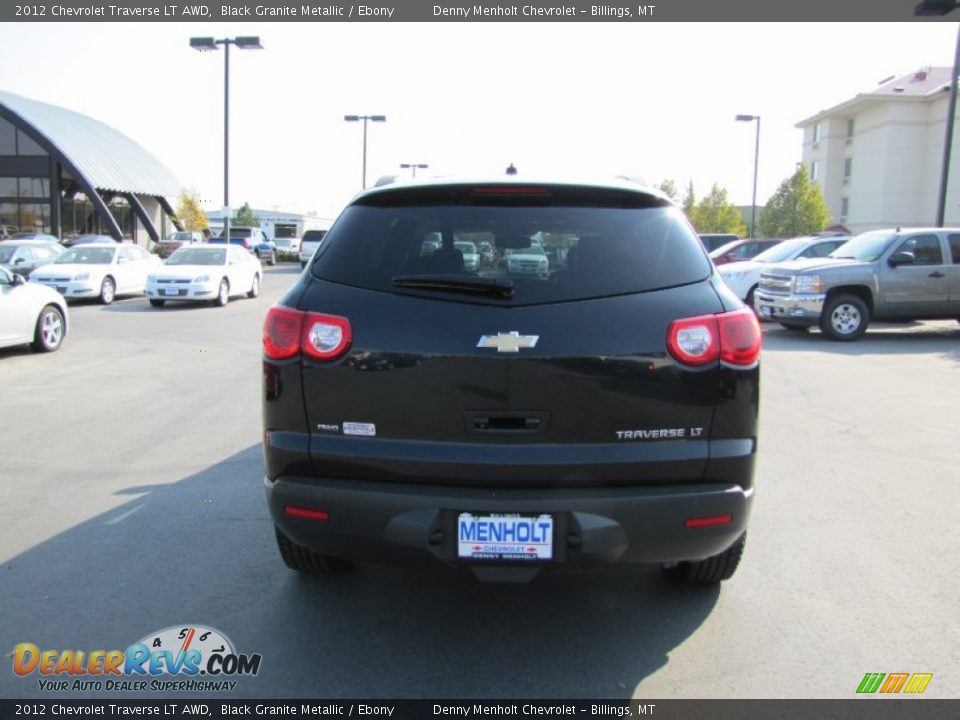 2012 Chevrolet Traverse LT AWD Black Granite Metallic / Ebony Photo #4