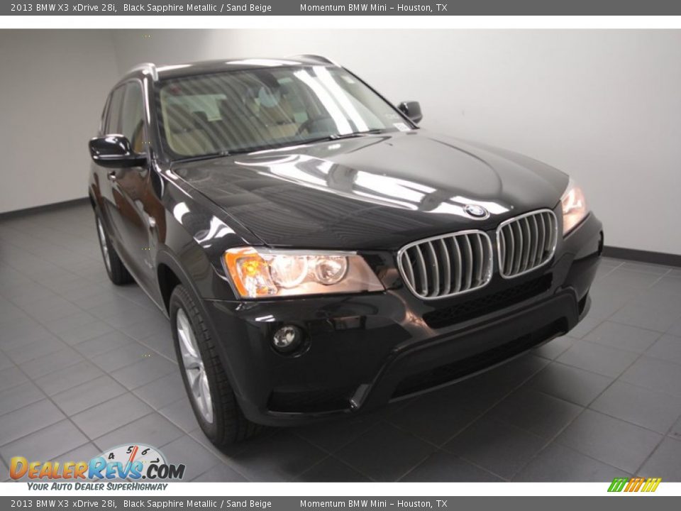2013 BMW X3 xDrive 28i Black Sapphire Metallic / Sand Beige Photo #5