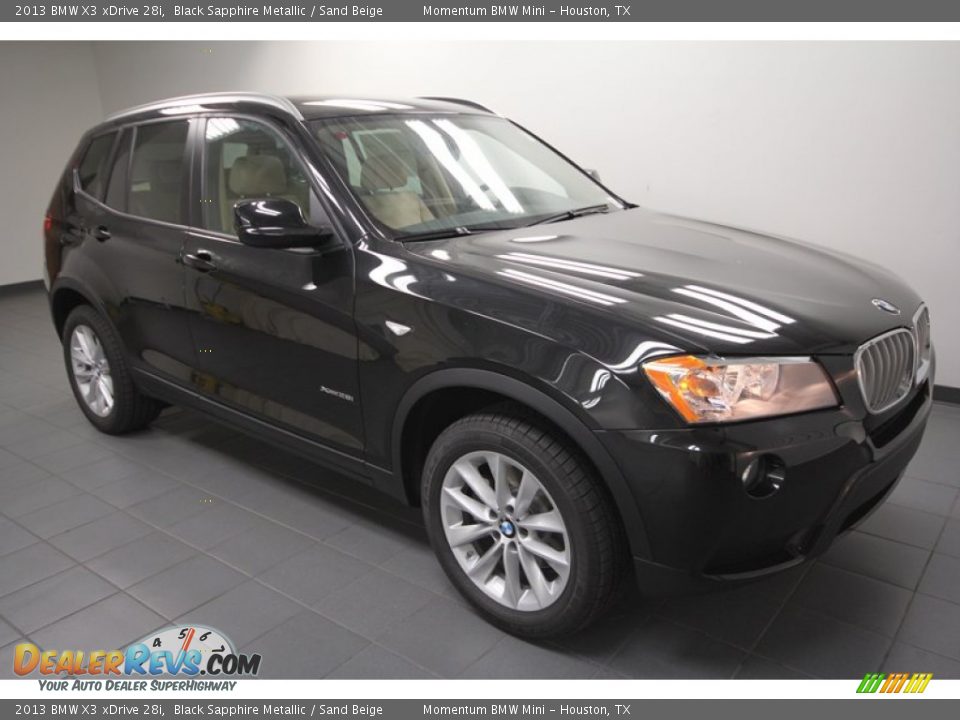 2013 BMW X3 xDrive 28i Black Sapphire Metallic / Sand Beige Photo #6