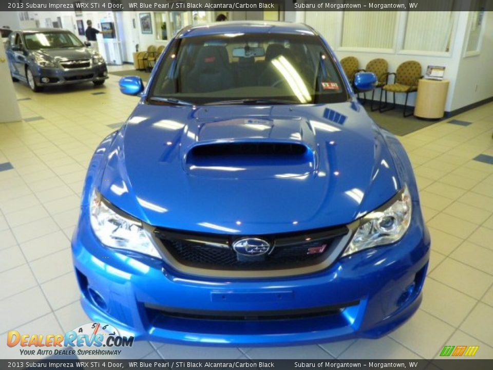 2013 Subaru Impreza WRX STi 4 Door WR Blue Pearl / STi Black Alcantara/Carbon Black Photo #2