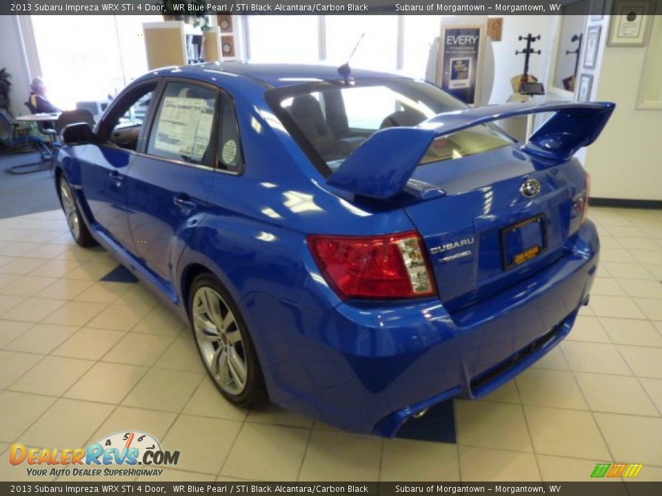 2013 Subaru Impreza WRX STi 4 Door WR Blue Pearl / STi Black Alcantara/Carbon Black Photo #5