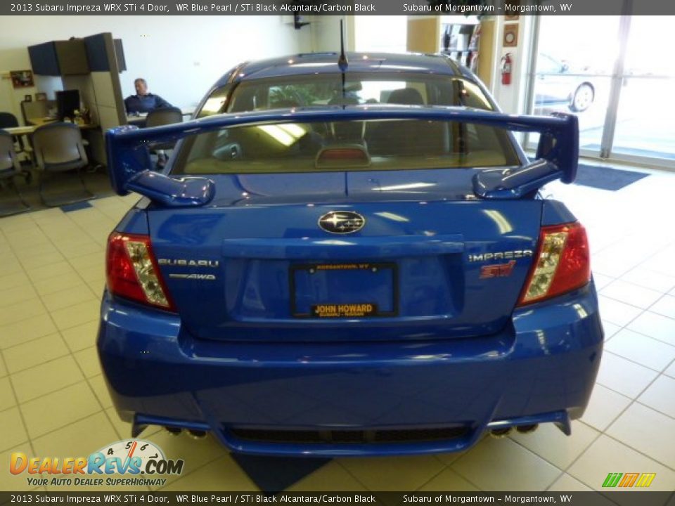 2013 Subaru Impreza WRX STi 4 Door WR Blue Pearl / STi Black Alcantara/Carbon Black Photo #6
