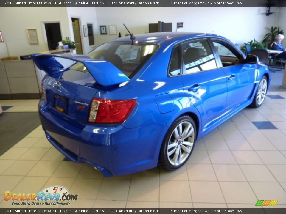2013 Subaru Impreza WRX STi 4 Door WR Blue Pearl / STi Black Alcantara/Carbon Black Photo #7
