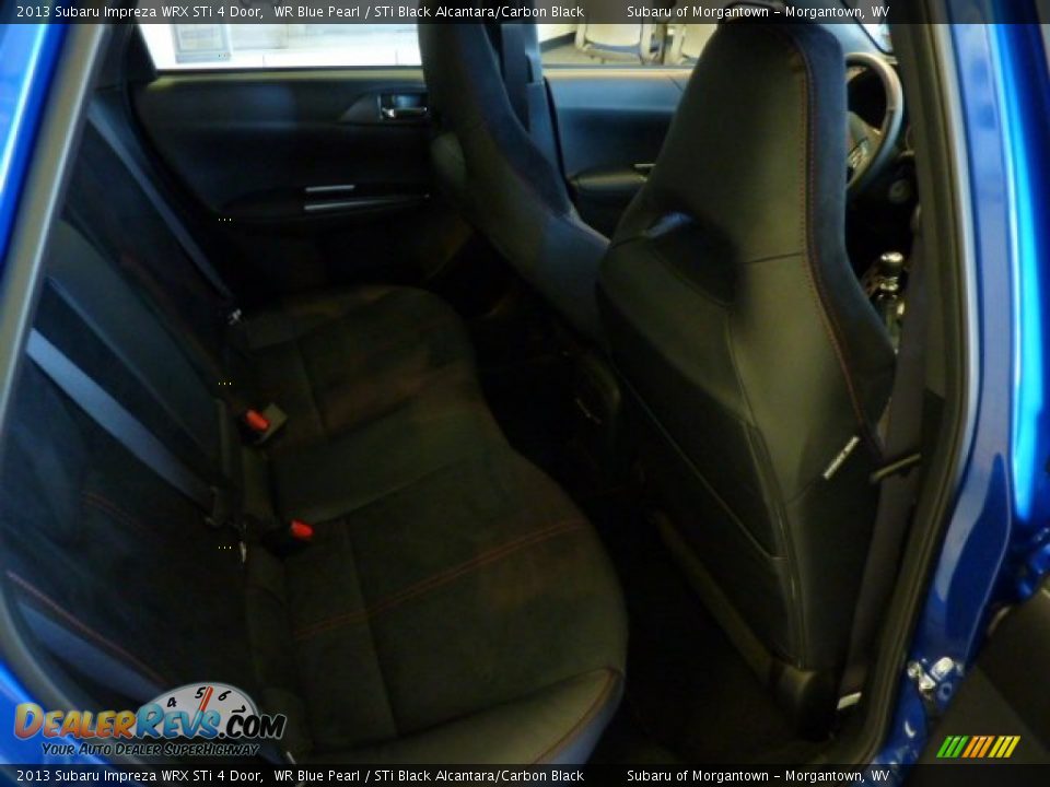 2013 Subaru Impreza WRX STi 4 Door WR Blue Pearl / STi Black Alcantara/Carbon Black Photo #12