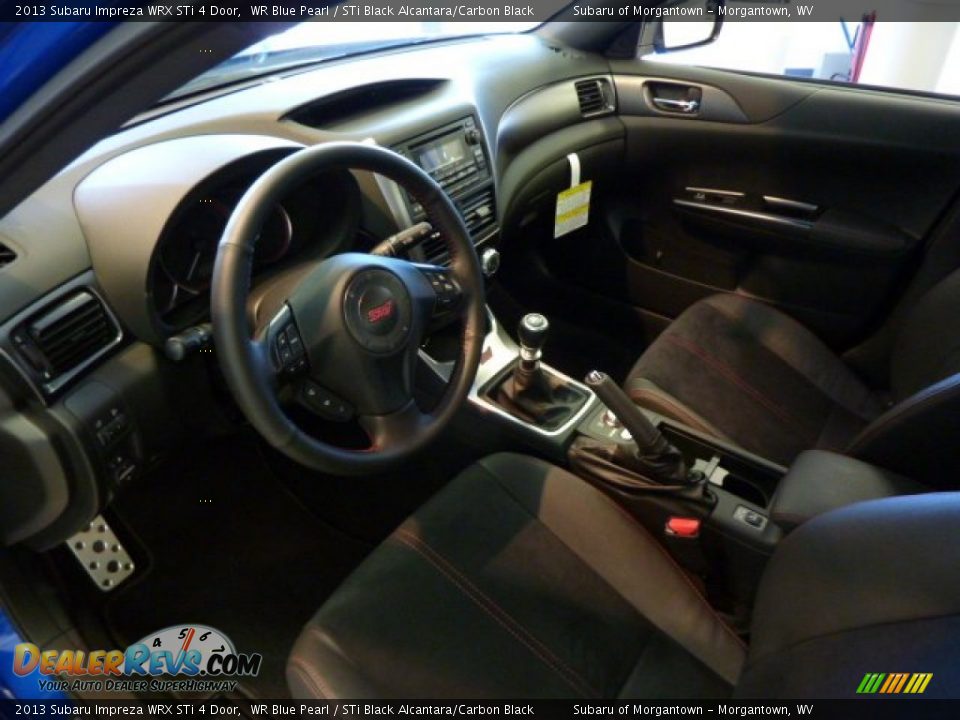 2013 Subaru Impreza WRX STi 4 Door WR Blue Pearl / STi Black Alcantara/Carbon Black Photo #16