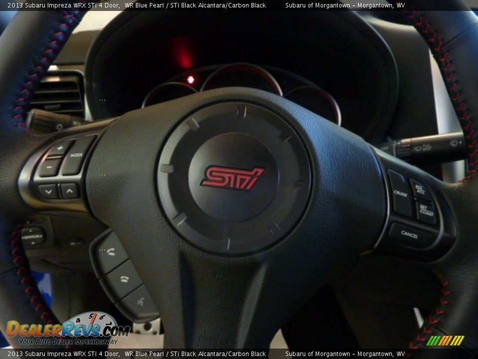 2013 Subaru Impreza WRX STi 4 Door WR Blue Pearl / STi Black Alcantara/Carbon Black Photo #18