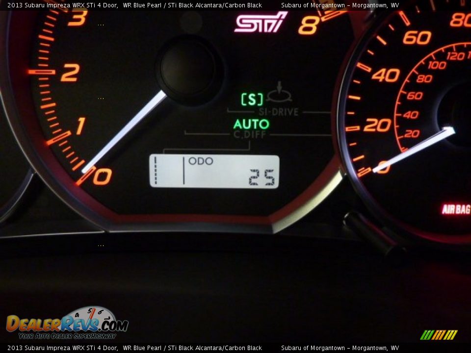 2013 Subaru Impreza WRX STi 4 Door WR Blue Pearl / STi Black Alcantara/Carbon Black Photo #20
