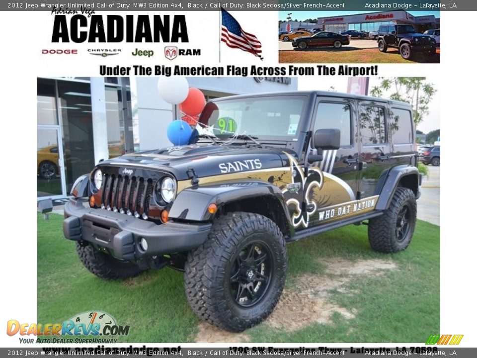 2012 Jeep Wrangler Unlimited Call of Duty: MW3 Edition 4x4 Black / Call of Duty: Black Sedosa/Silver French-Accent Photo #1