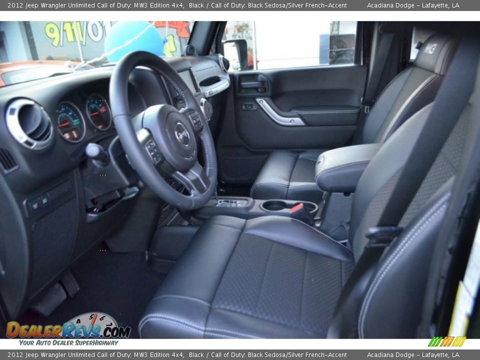 Call of Duty: Black Sedosa/Silver French-Accent Interior - 2012 Jeep Wrangler Unlimited Call of Duty: MW3 Edition 4x4 Photo #17