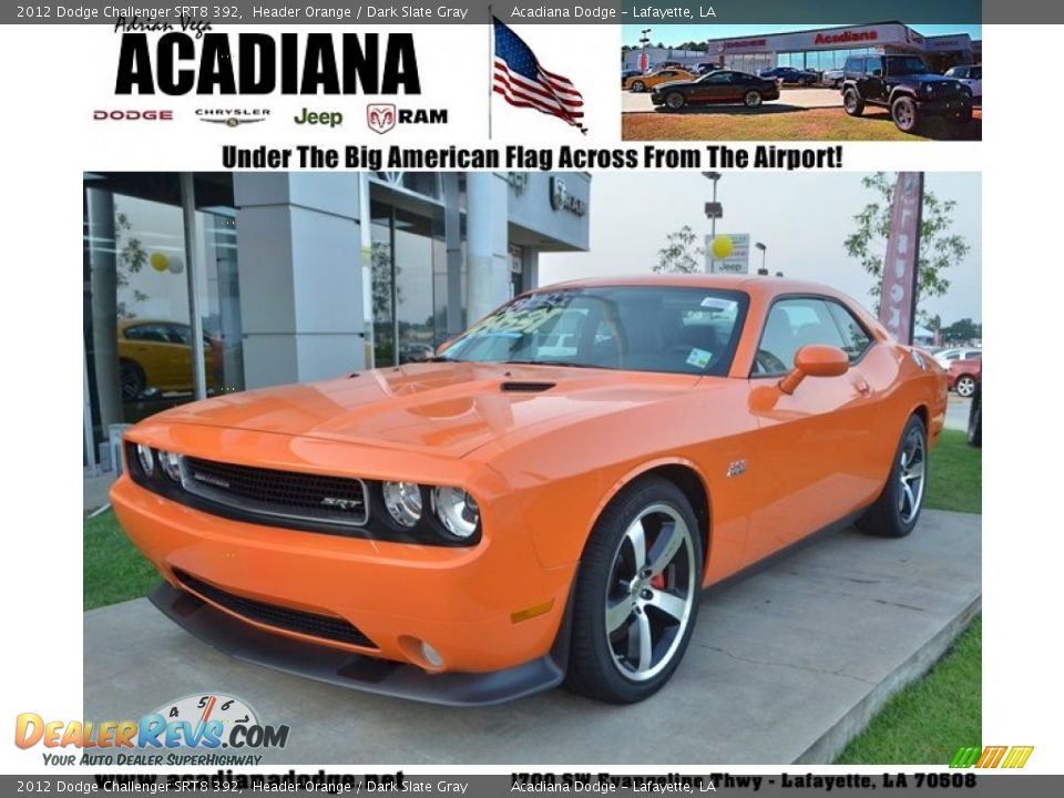 2012 Dodge Challenger SRT8 392 Header Orange / Dark Slate Gray Photo #1
