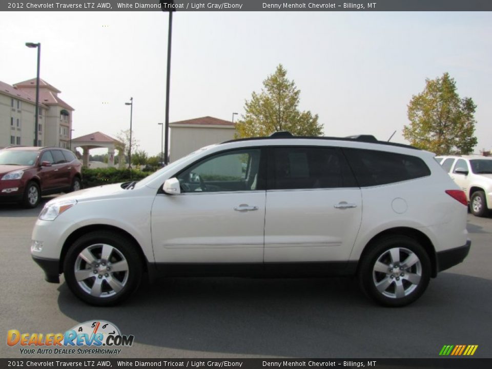 2012 Chevrolet Traverse LTZ AWD White Diamond Tricoat / Light Gray/Ebony Photo #2