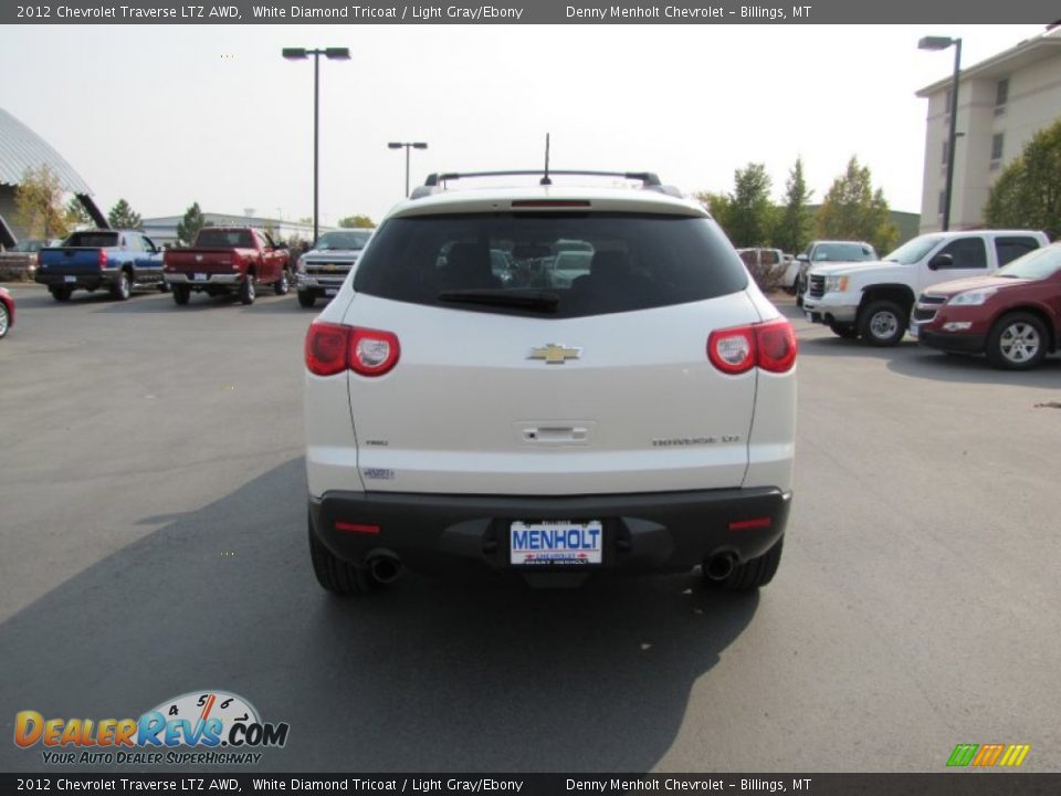 2012 Chevrolet Traverse LTZ AWD White Diamond Tricoat / Light Gray/Ebony Photo #4
