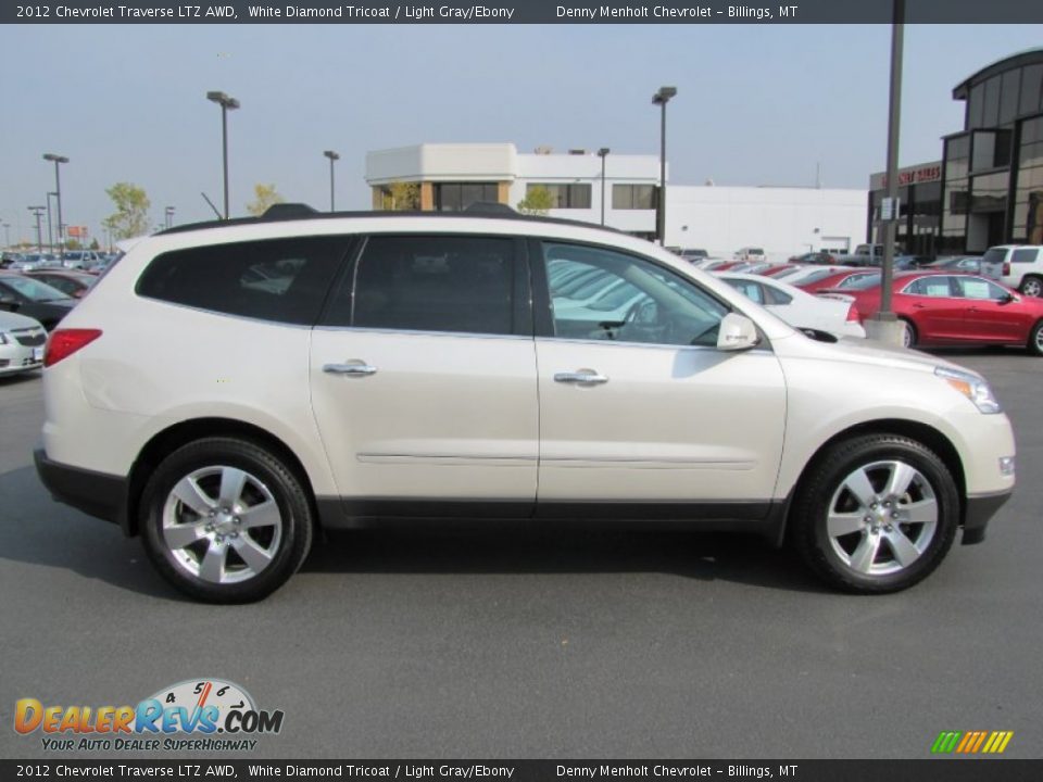2012 Chevrolet Traverse LTZ AWD White Diamond Tricoat / Light Gray/Ebony Photo #6