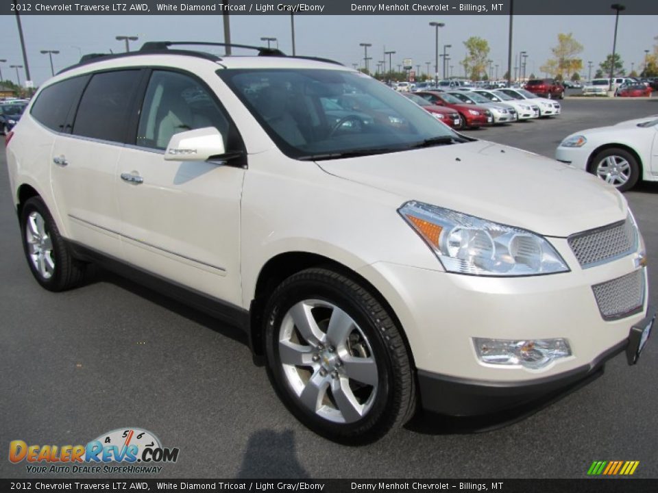 2012 Chevrolet Traverse LTZ AWD White Diamond Tricoat / Light Gray/Ebony Photo #7