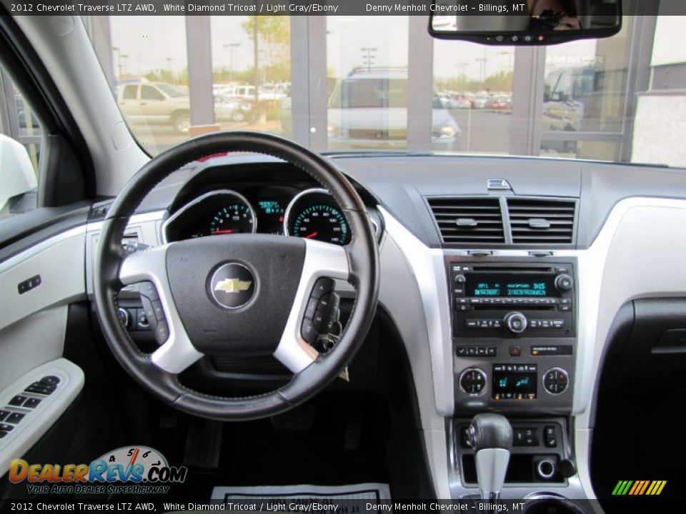 2012 Chevrolet Traverse LTZ AWD White Diamond Tricoat / Light Gray/Ebony Photo #18