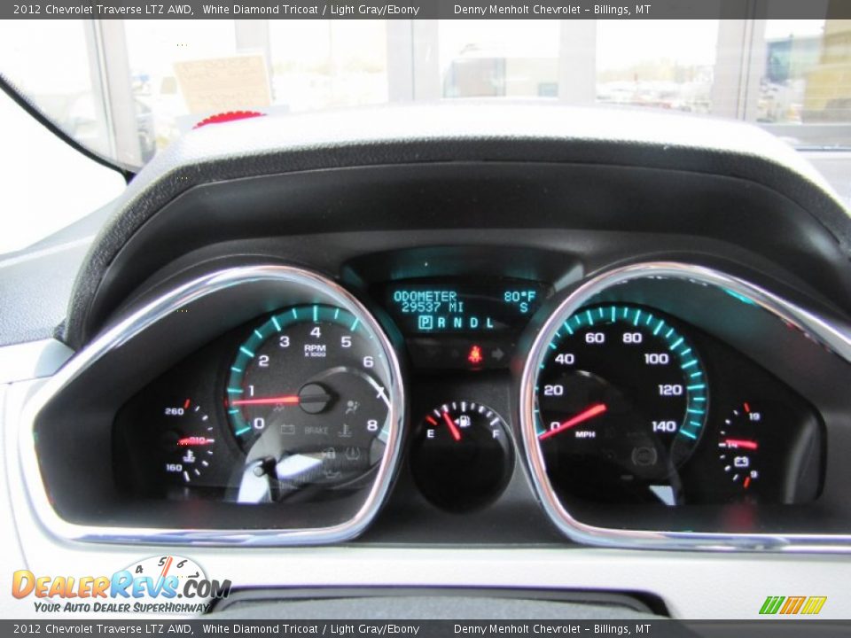 2012 Chevrolet Traverse LTZ AWD White Diamond Tricoat / Light Gray/Ebony Photo #27