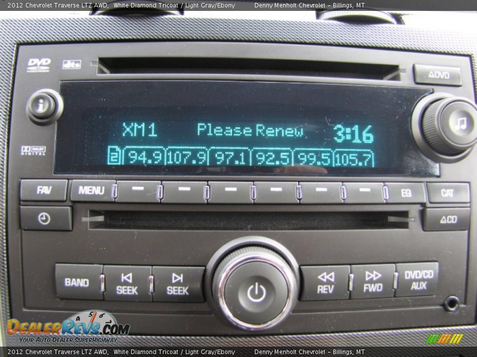 2012 Chevrolet Traverse LTZ AWD White Diamond Tricoat / Light Gray/Ebony Photo #29