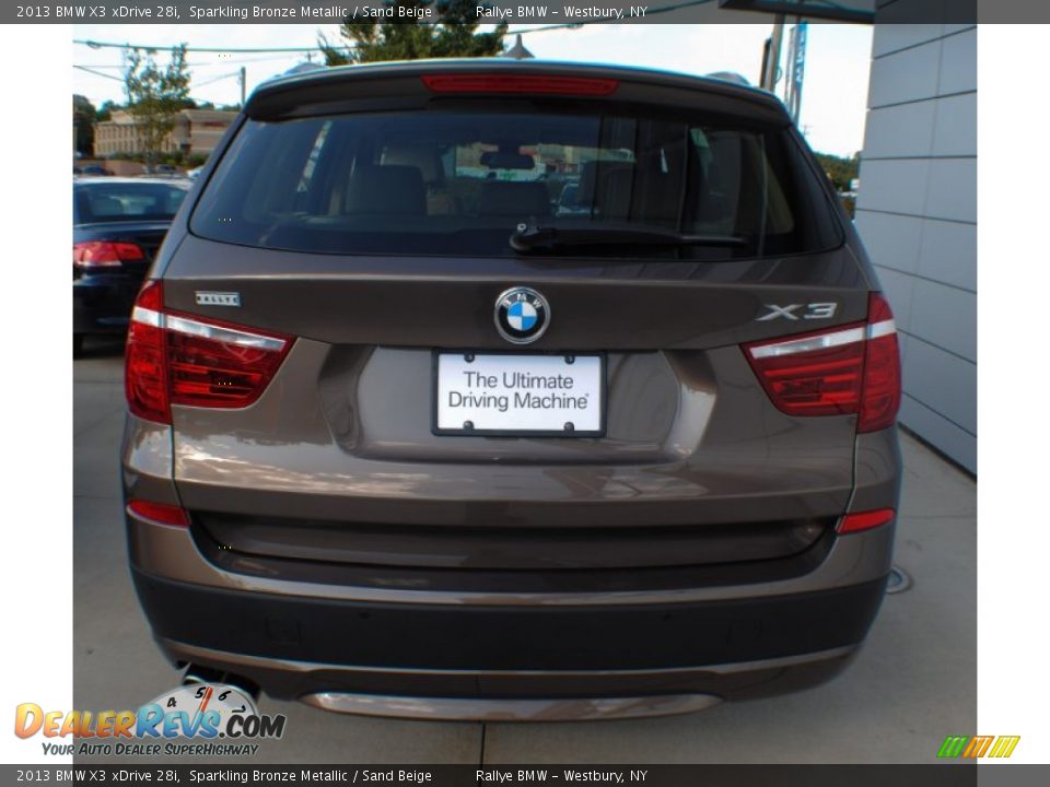 2013 BMW X3 xDrive 28i Sparkling Bronze Metallic / Sand Beige Photo #5