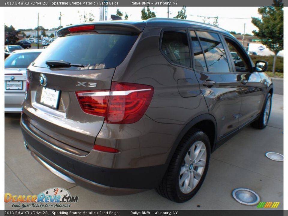 2013 BMW X3 xDrive 28i Sparkling Bronze Metallic / Sand Beige Photo #6