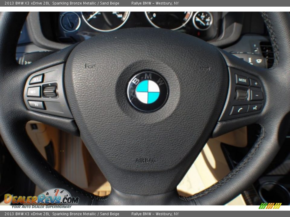 2013 BMW X3 xDrive 28i Sparkling Bronze Metallic / Sand Beige Photo #16