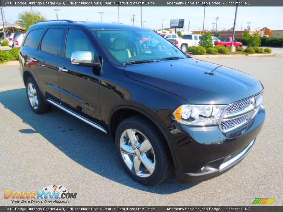 2013 Dodge Durango Citadel AWD Brilliant Black Crystal Pearl / Black/Light Frost Beige Photo #2