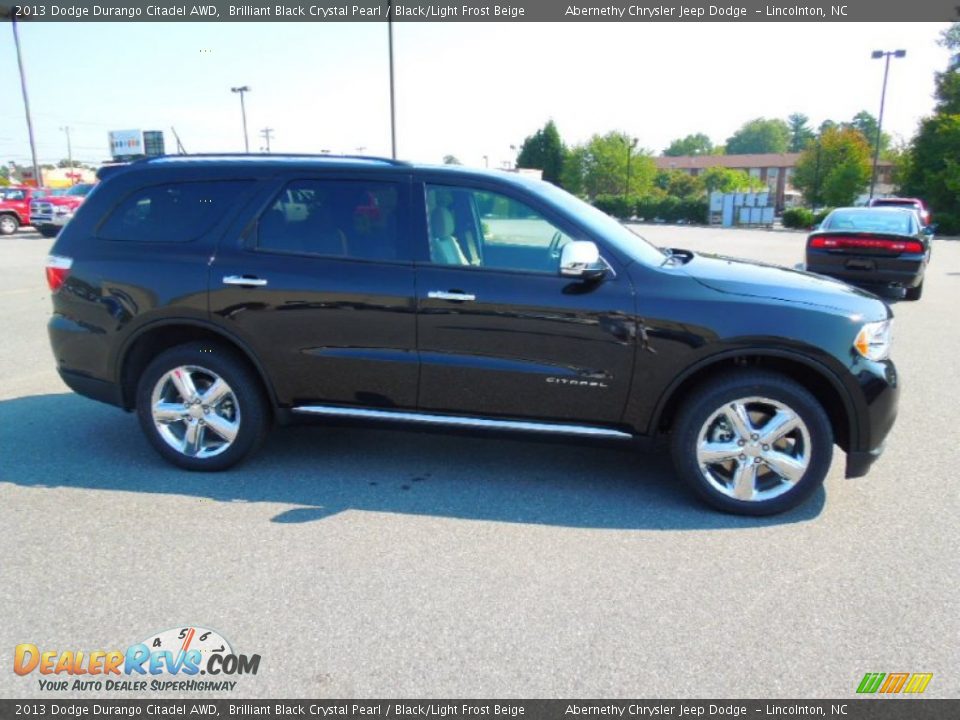 2013 Dodge Durango Citadel AWD Brilliant Black Crystal Pearl / Black/Light Frost Beige Photo #3
