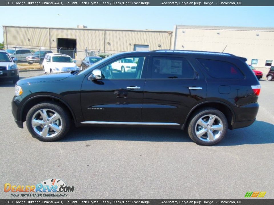 2013 Dodge Durango Citadel AWD Brilliant Black Crystal Pearl / Black/Light Frost Beige Photo #4