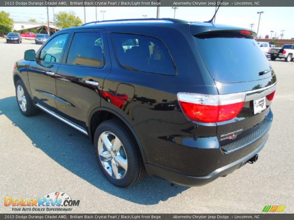 2013 Dodge Durango Citadel AWD Brilliant Black Crystal Pearl / Black/Light Frost Beige Photo #5