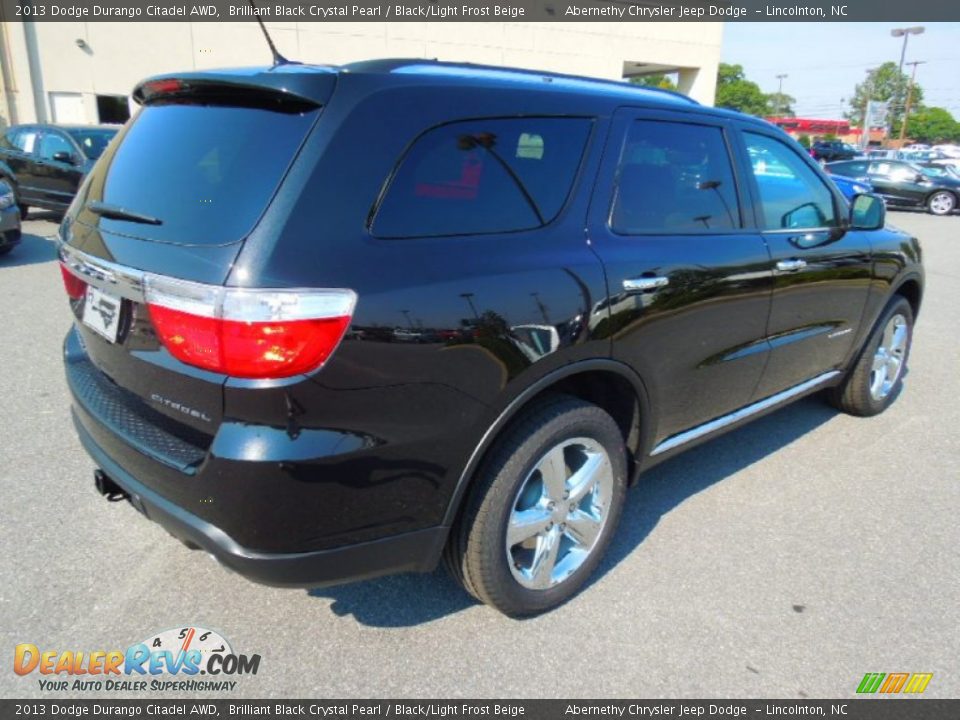 2013 Dodge Durango Citadel AWD Brilliant Black Crystal Pearl / Black/Light Frost Beige Photo #6