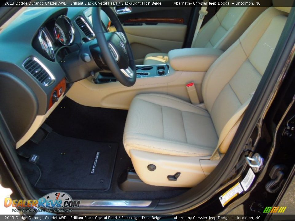 2013 Dodge Durango Citadel AWD Brilliant Black Crystal Pearl / Black/Light Frost Beige Photo #8