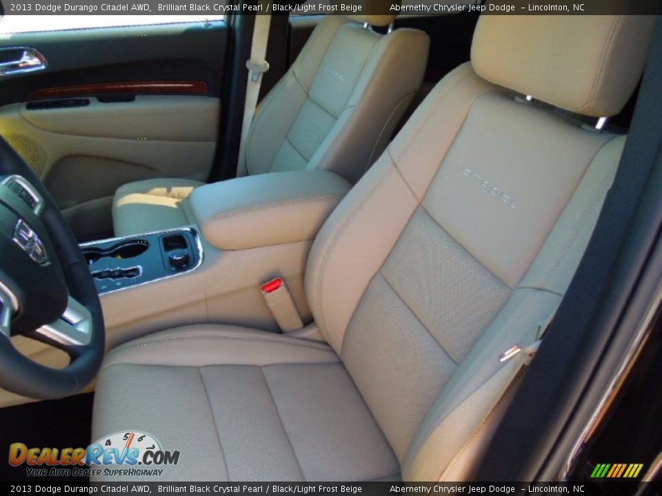 2013 Dodge Durango Citadel AWD Brilliant Black Crystal Pearl / Black/Light Frost Beige Photo #9