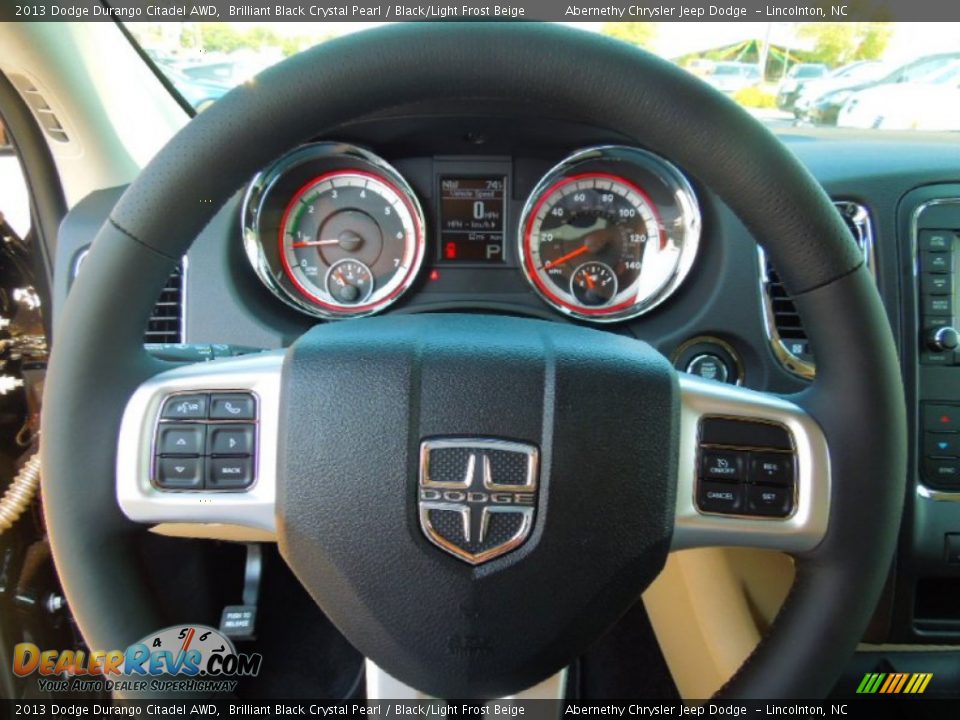 2013 Dodge Durango Citadel AWD Brilliant Black Crystal Pearl / Black/Light Frost Beige Photo #16