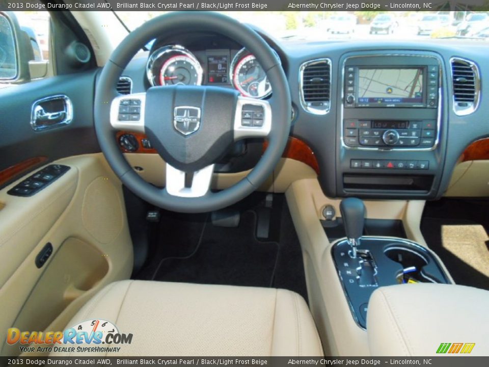 2013 Dodge Durango Citadel AWD Brilliant Black Crystal Pearl / Black/Light Frost Beige Photo #21
