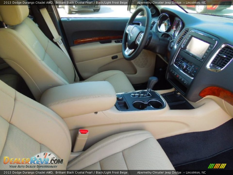 2013 Dodge Durango Citadel AWD Brilliant Black Crystal Pearl / Black/Light Frost Beige Photo #27