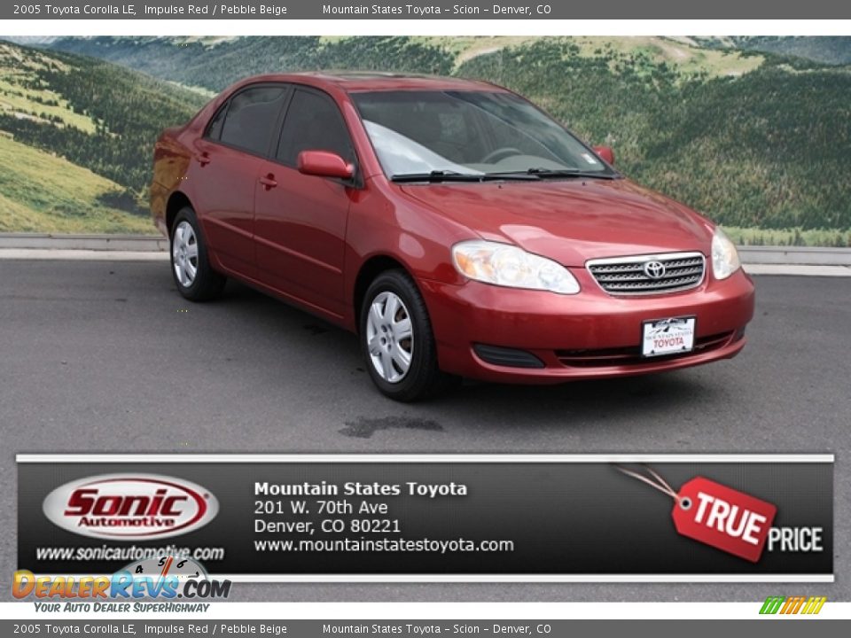 2005 Toyota Corolla LE Impulse Red / Pebble Beige Photo #1