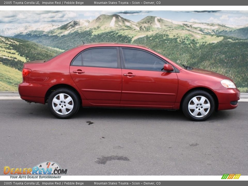 2005 Toyota Corolla LE Impulse Red / Pebble Beige Photo #2