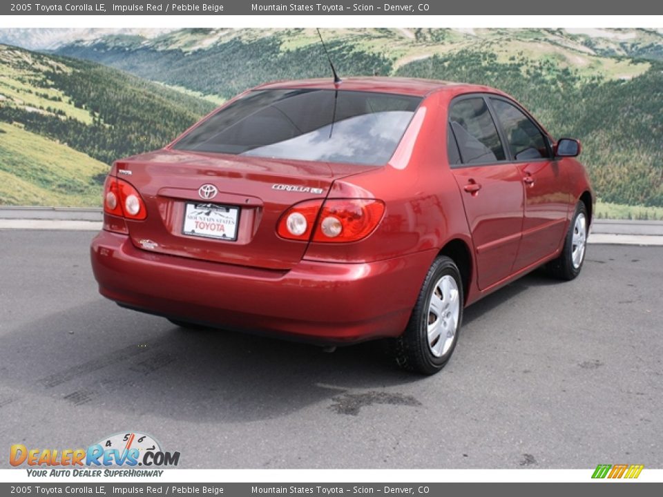 2005 Toyota Corolla LE Impulse Red / Pebble Beige Photo #3
