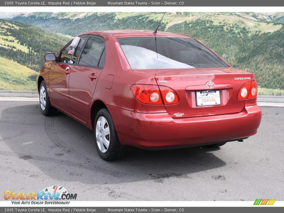 2005 Toyota Corolla LE Impulse Red / Pebble Beige Photo #4