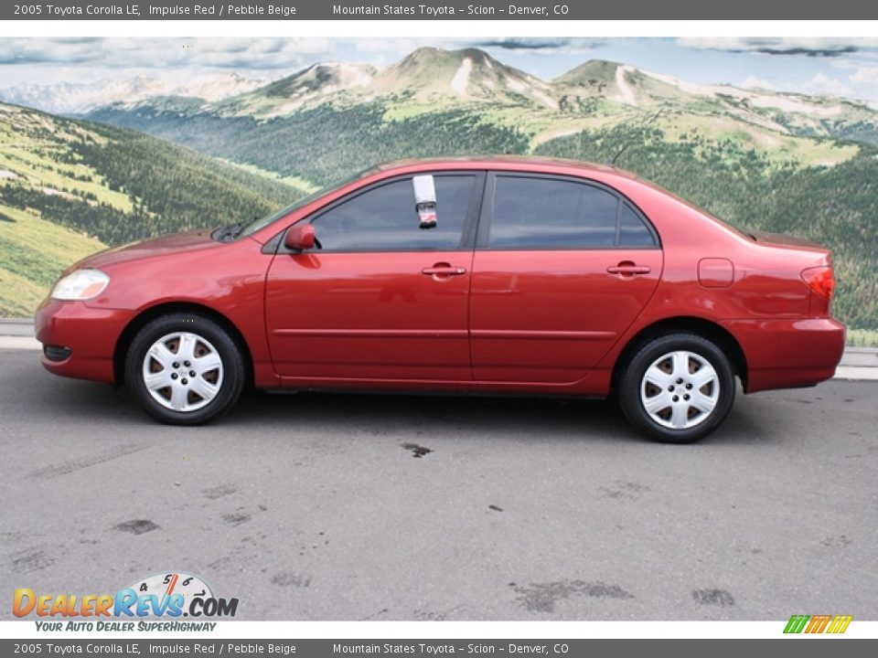 2005 Toyota Corolla LE Impulse Red / Pebble Beige Photo #6