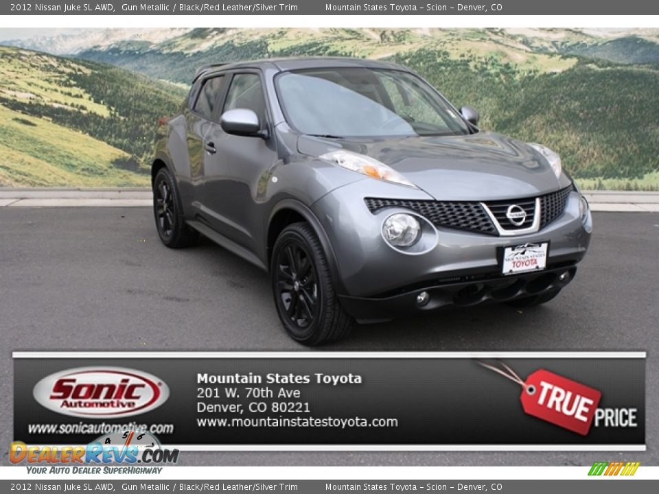 2012 Nissan Juke SL AWD Gun Metallic / Black/Red Leather/Silver Trim Photo #1